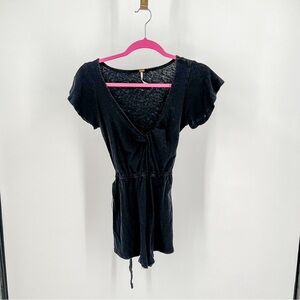 Free People Short Black Romper
